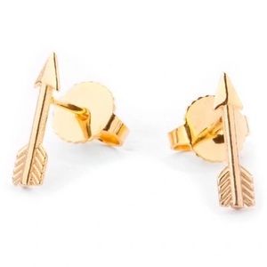 NWOT 14k Yellow Gold Plated Arrow Stud Earrings ALEX AND ANI